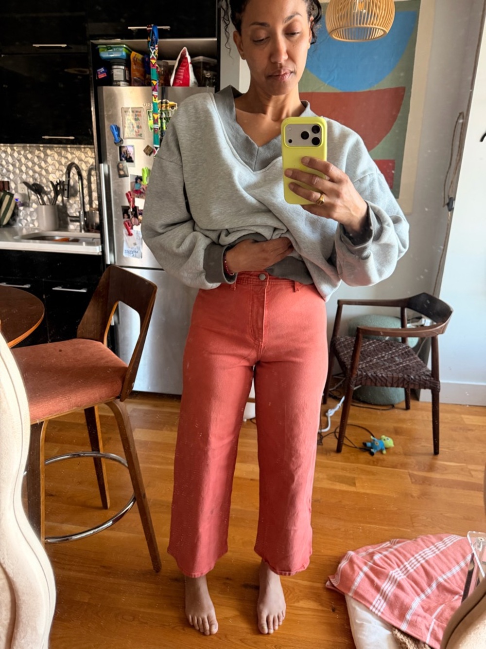 Universal Thread Cropped High-Rise Jeans in Terracotta